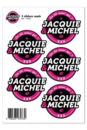 5 stickers J&M noir logo rond