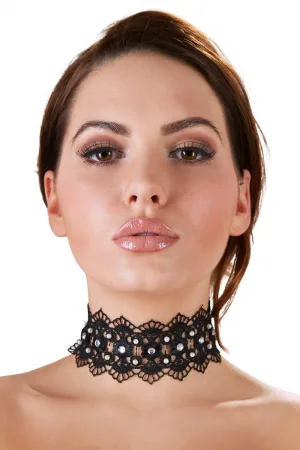 Collier brodé avec strass - Cotelli Accessoires